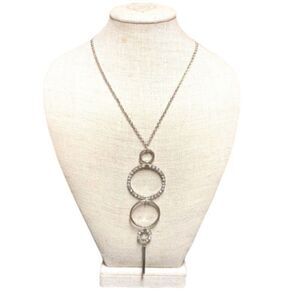 Silver-Tone Metal Triple Circle Necklace